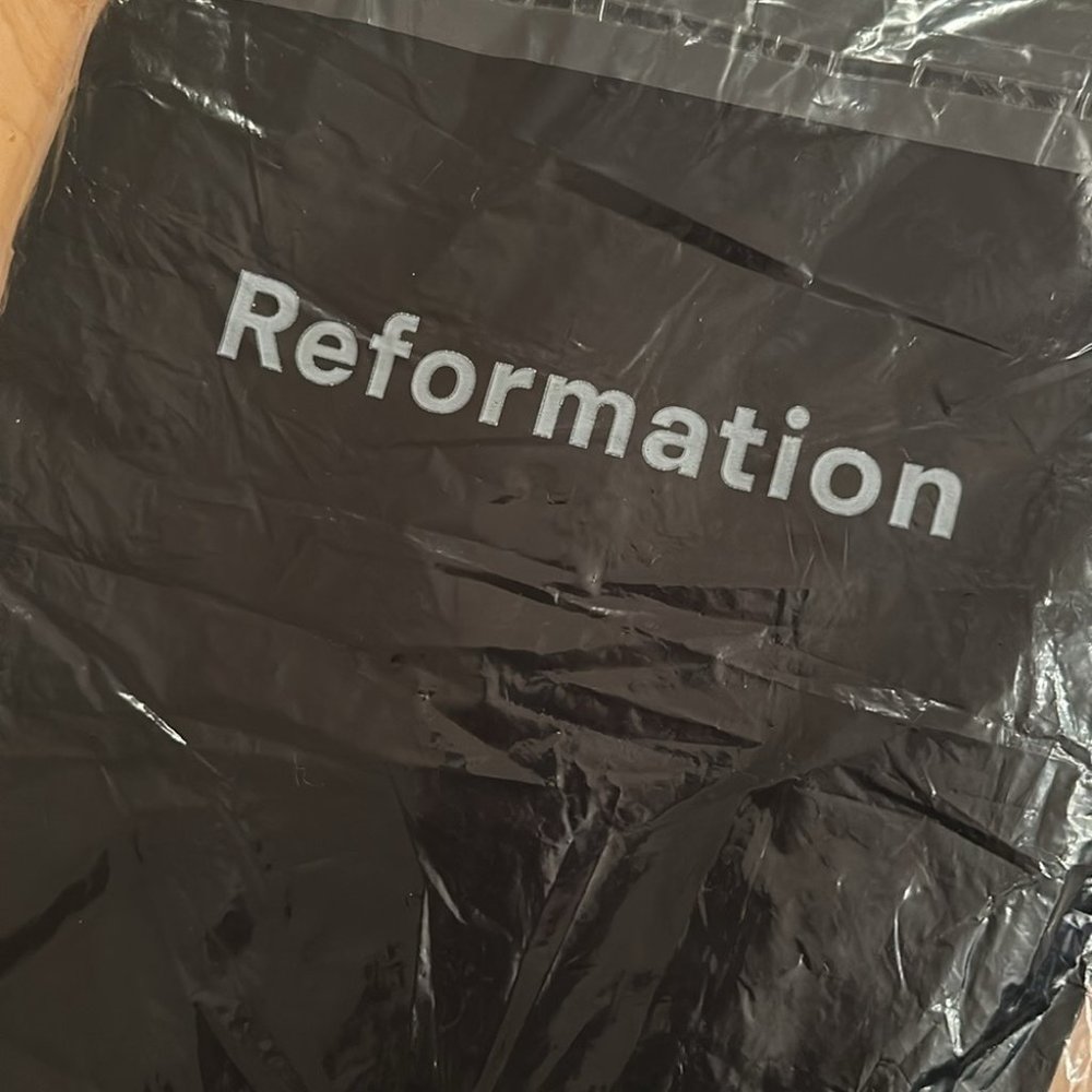 NEW Reformation Juliette Midi Dress  in Black Tie Straps Side Slit | size 2 - Picture 7 of 13